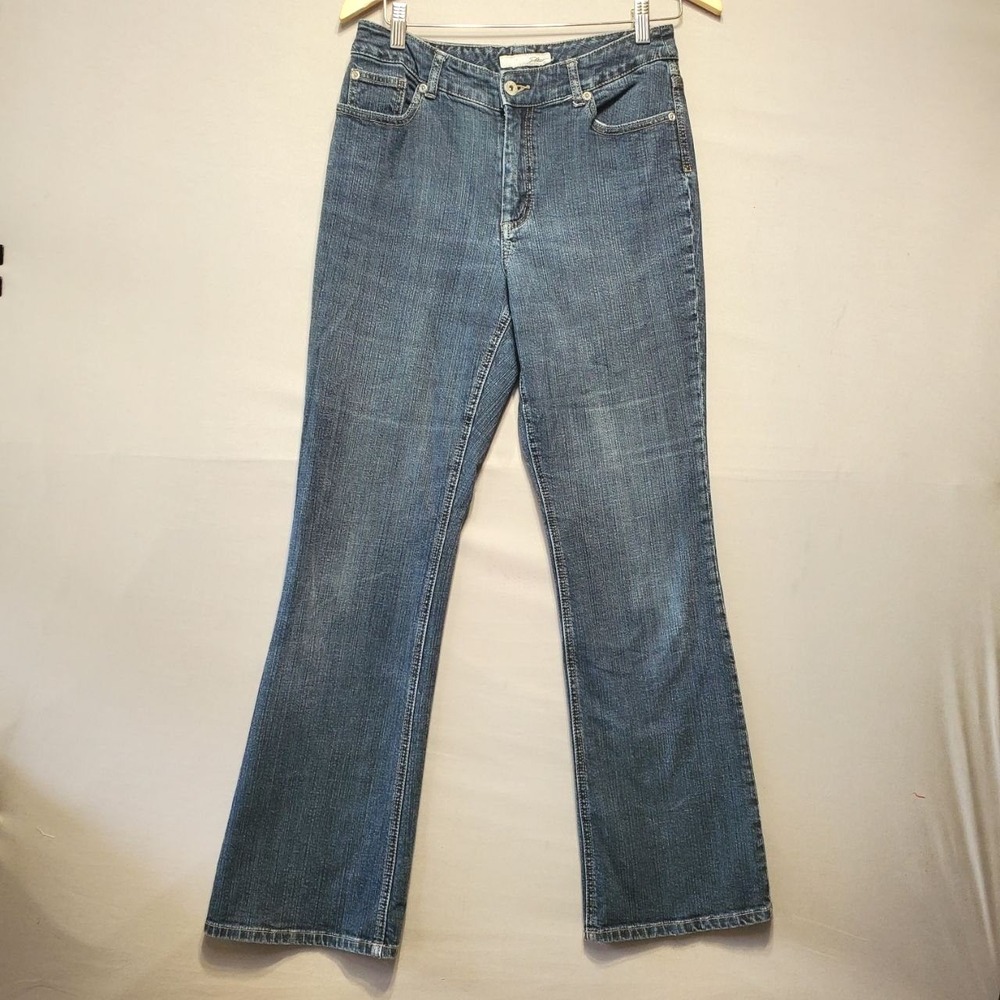 Chicos Platinum Jeans Womens S/6 Blue‎ Bootcut Stretch Denim Casual Everyday